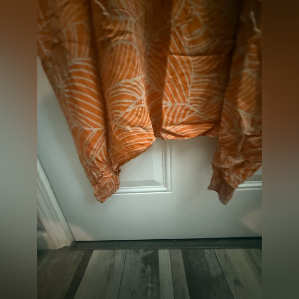 Orange Leaf Pattern Dress - image 3